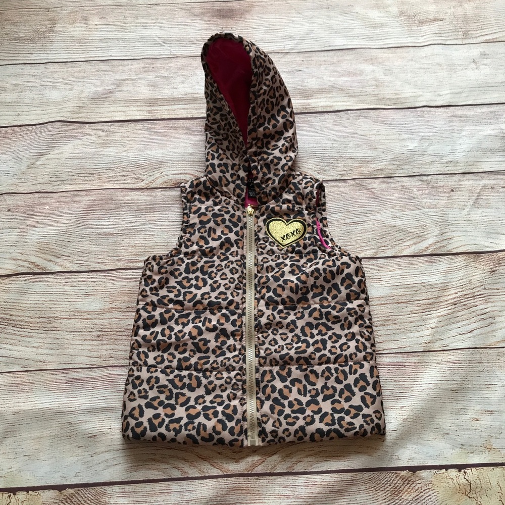 XOXO | Little Girls L 6X | Leopard Hooded Vest